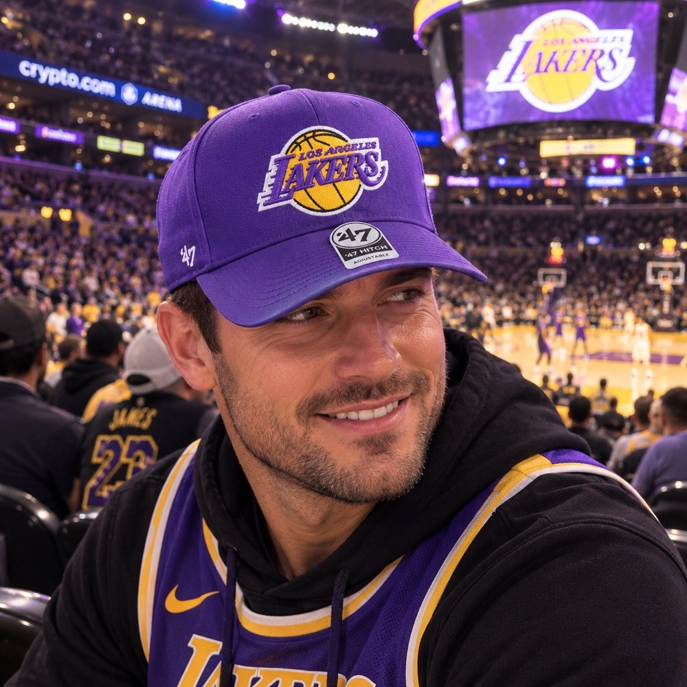47 Brand Los Angeles Lakers Hitch Snapback Hat Purple NBA Adjustable Cap OSFA